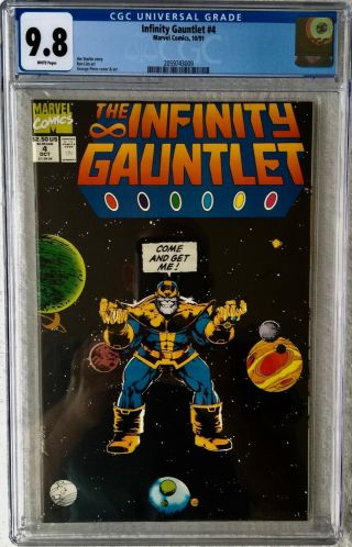 Cgc 9.  8 Infinity Gauntlet 4.  Thanos.  Avengers.  End Game.  George Perez.