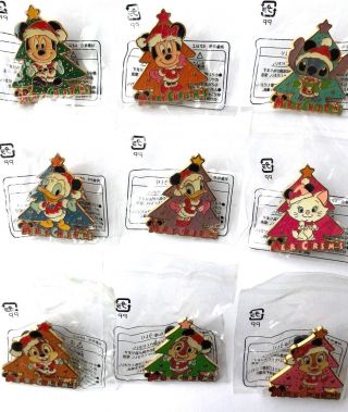 Tokyo Disney Resort Game Prize Tds Christmas Tree × 9 Pins Complete Set Japan