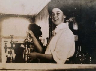 C1907 - 1915 Rppc Real Photo Postcard Unposted Bartender Bar Moxie Soda Sign Store