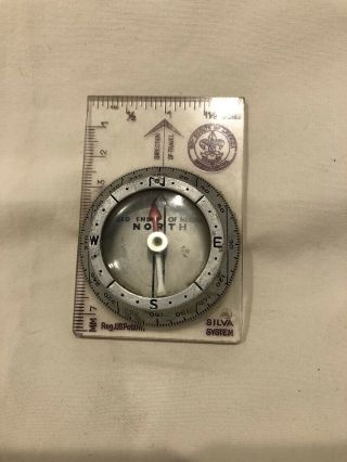 Vintage - Official Boy Scout Silva System Compass - Made In Sweden