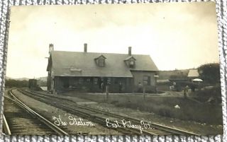 East Putney Vt.  A Real Photo Of The East Putney Railroad Station In Vermont