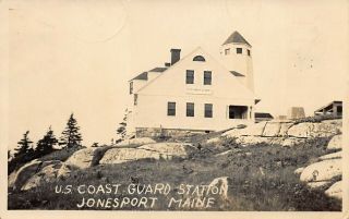Jonesport Maine Coast Guard Life Saving Station Real Photo Postcard