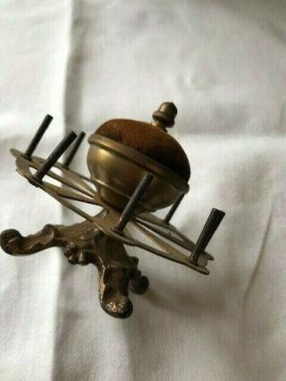 Antique Vintage Sewing Pin Cushion And Thread Spool Holder 2