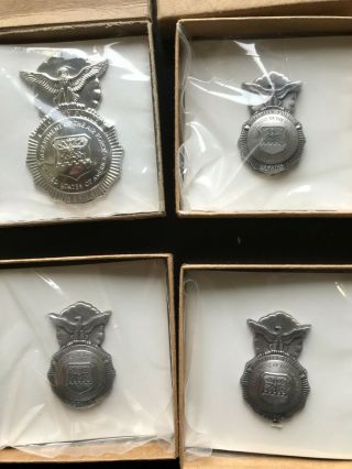 Vintage Obsolete Us Air Force Security Police Badge With 3 Minis