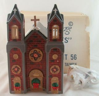 Dept 56 Snow Village St James Church With Cord 1986