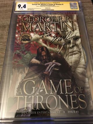 Game Of Thrones 1:10 Cgc 9.  4 Signed Quote George Rr Martin Grrm Not 9.  8 Hbo Ss