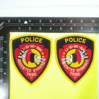 Absentee Shawnee Tribe Police Oklahoma (2 Patches)
