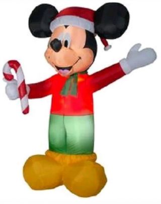 MICKEY MOUSE WITH CANDY CANE AIRBLOWN INFLATABLE 9 FT.  TALL NIB Christmas 2