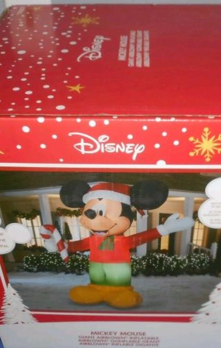 MICKEY MOUSE WITH CANDY CANE AIRBLOWN INFLATABLE 9 FT.  TALL NIB Christmas 3