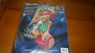 Bucilla Needlepoint Kit 60753 Warmth Of Christmas Stocking - 18 " 1997 -