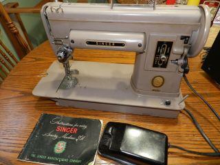Singer 301a Sewing Machine Heavy Duty Light Weight Check Photos Desc.