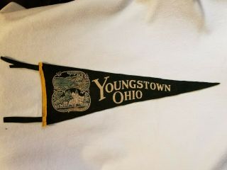 Vintage Souvenir Pennant Youngstown Ohio 22 " Ysu Lake Mill Creek Park
