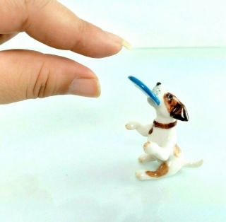 Jack Russell Dog Dollhouse Ceramic Statue Animal Miniature Figurine Collectible
