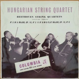 Beethoven String Quartets Hungarian String Quartet Volume 3 Columbia 33cx1191