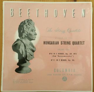 Beethoven String Quartets Hungarian String Quartet Volume 5 Columbia 33cx1236