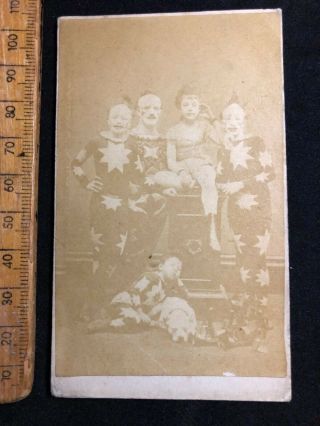 Rare 1800s Clark Martinelli Clowns Pit Terrier Dog Victorian Photo Cabinet Card