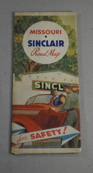 Vintage Antique Sinclair Fold Out Road Map - Missouri