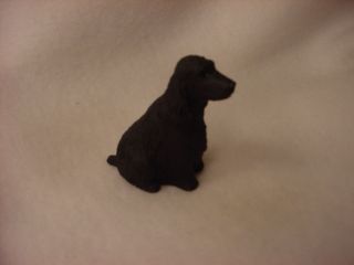 English Cocker Spaniel Dog Figurine Black Puppy Miniature Small Mini Collectible
