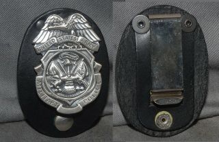 Cold War Era Obsolete Military Police Badge & Holder With Mp W.  German Patch