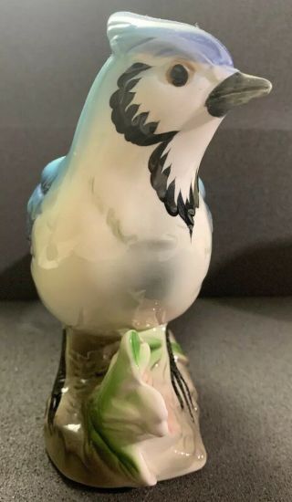 BLUE JAY BIRD PLANTER 4667 Figural Large Vintage 9 1/2 Inches 3