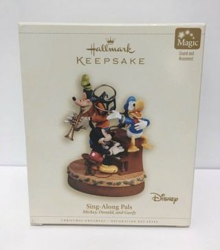 Disney Sing Along Pals Mickey,  Goofy And Donald Hallmark Keepsake Ornament 2006