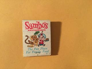 Vintage Full Matchbook,  Sambo’s Restaurants