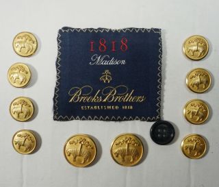 Brooks Brothers Golden Fleece Blazer Jacket Replacement 11 Buttons Gold Brass