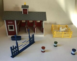 Breyer Horse Play Set Stable/barn With Accessories Rodeo Jump Barrel 1999