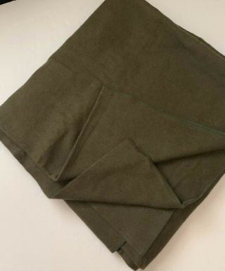 Us Military Olive Green Wool Blanket 66 " X 90 "