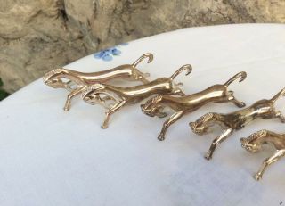 6 Gorgeous French Vintage Silver Plate Knife Rests Horses Artdeco Stallions