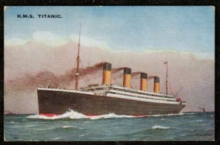 1912 R.  M.  S Titanic White Star Line Ill Fated Cruise Ship Postcard