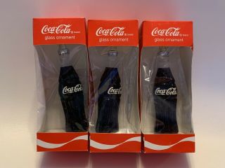 Vintage Classic Coca - Cola Coke Bottle Christmas Ornament 6 " 1998 Set Of 3 Nos