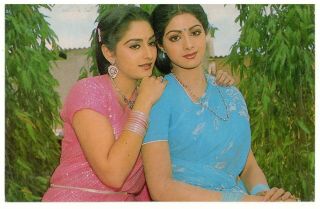 Sridevi & Jayaprada - Indian Bollywood Pair - - Indian Post Card