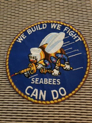 Vintage U.  S Navy Seabees Patch We Build We Fight Seebees Can Do Usn