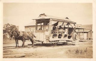 Mexico,  Matamoros To Santa Cruz Horse Drawn Trolley,  Real Photo Pc C 1910 - 20