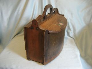 Vtg Antique Old Handmade Wooden Bent Wood Sewing/ Knitting Box Double Hinged Lid