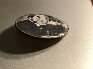 Vintage Abe Lincoln & Son Under Glass Button by Harry Wessel,  Large,  signed 2