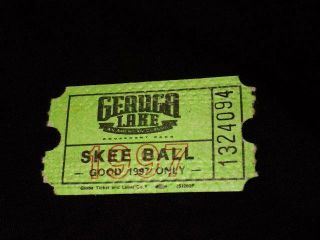 Vintage Geauga Lake Skee Ball Amusement Park Ticket Old Closed