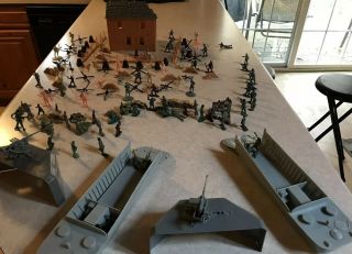 Bmc Ww2 D - Day Plastic Army Men - Invasion Of Normandy Over 130 Peices