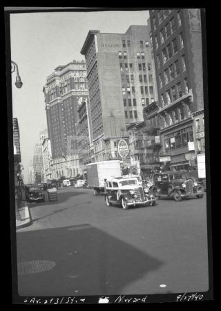 1940 6th Ave 31st St Manhattan Nyc York City Old Photo Negative 336b