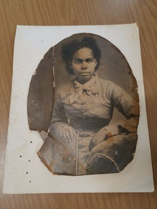 Very Early Antique Photo Portrait Female African American/black History