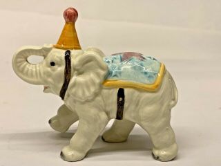 Vintage 1983 Quon Quon Japan Hand Painted Ceramic Circus Elephant Figurine 6 "