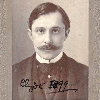 Ascot & Long Mustache - Vintage 1899 Cabinet Photo - Saroney - York