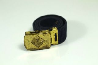 Vintage Cub Scout Uniform Belt With Brass Buckle Boy Scout Blue Bsa