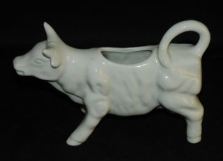 Vintage Cow Creamer Solid White Ceramic Porcelain China Large Bull