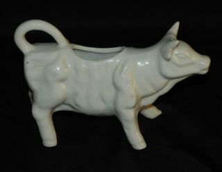 Vintage Cow Creamer Solid White Ceramic Porcelain China Large Bull 2