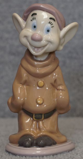 1993 Lladro Porcelain Dopey Figurine Snow White Seven Dwarfs Walt Disney