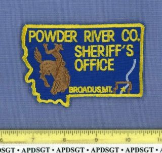 Powder River County Sheriff Montana Police Patch Rodeo Cowboy Horse State Shape