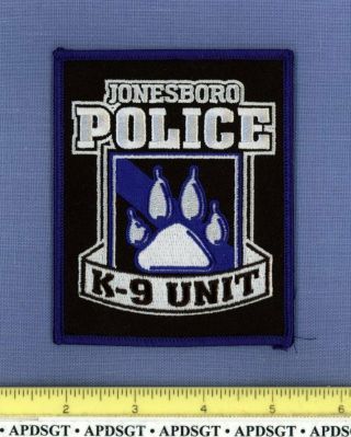Jonesboro K - 9 Arkansas Sheriff Police Patch Dog Paw Print Canine Thin Blue Line