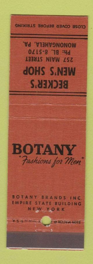 Matchbook Cover - Botany Men 